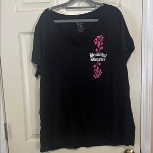 Beautiful Disaster Black Short Sleeve Tee